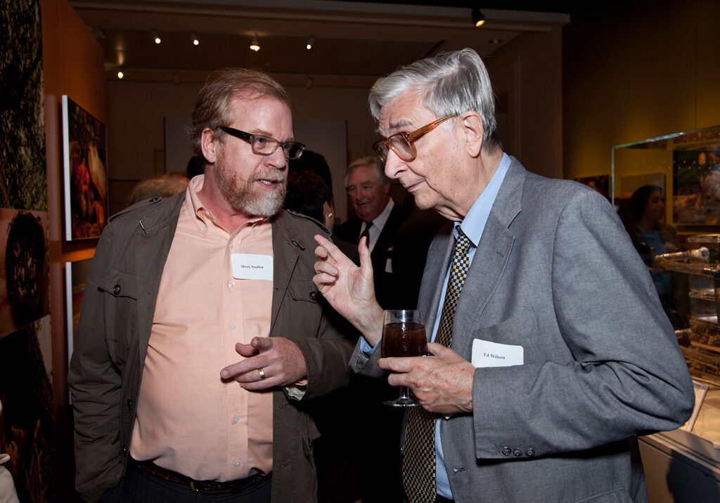 Mark with his mentor Ed Wilson at the opening of Mark’s Smithsonian exhibit on ants.